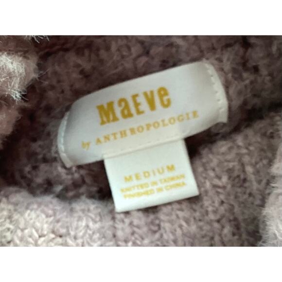 Anthropologie Maeve Women's Knit Cowl-Neck Pullover Chunky Sweater Tan SZ Medium - Picture 6 of 9